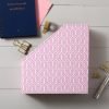 Pink Geometric File and Book Holder