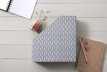Grey Geometric File and Book Holder